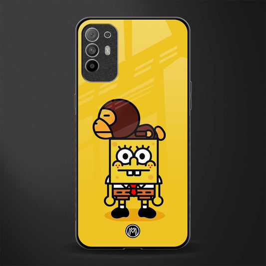 spongebob x bape glass case for oppo f19 pro plus image