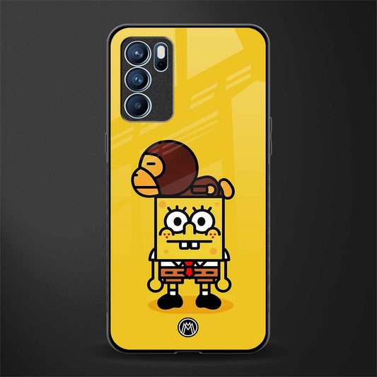 spongebob x bape glass case for oppo reno6 pro 5g image