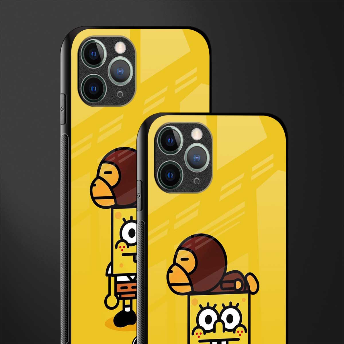 spongebob x bape glass case for iphone 11 pro max image-2
