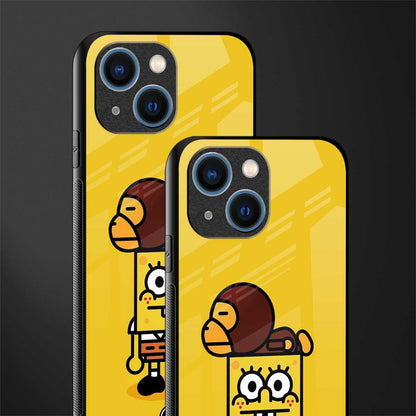 spongebob x bape glass case for iphone 13 mini image-2
