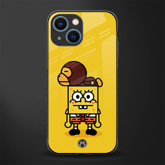 spongebob x bape glass case for iphone 13 mini image