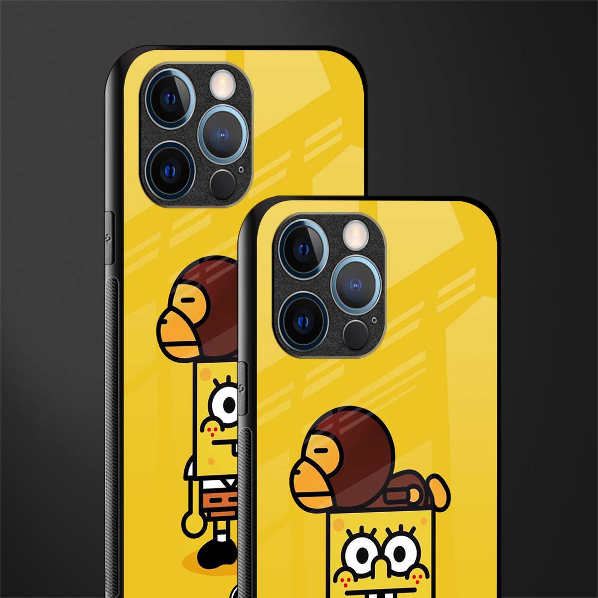 spongebob x bape glass case for iphone 12 pro image-2