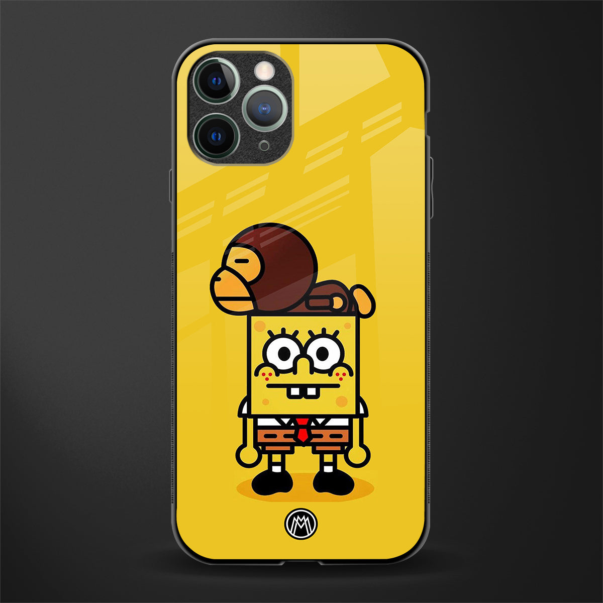 spongebob x bape glass case for iphone 11 pro max image