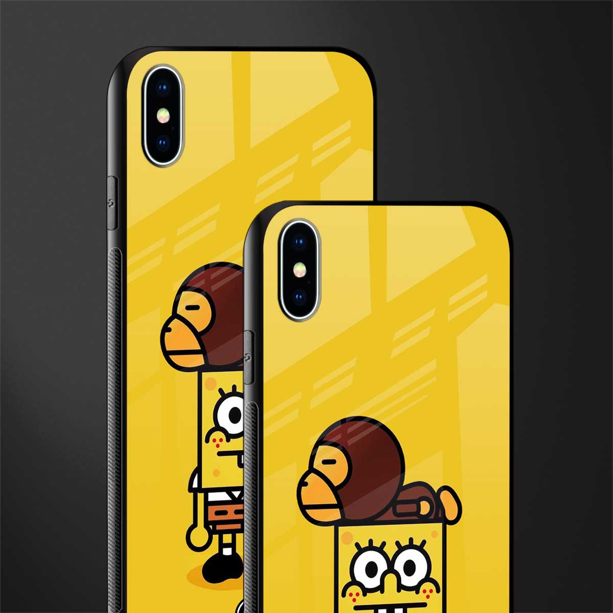 spongebob x bape glass case for iphone xs max image-2