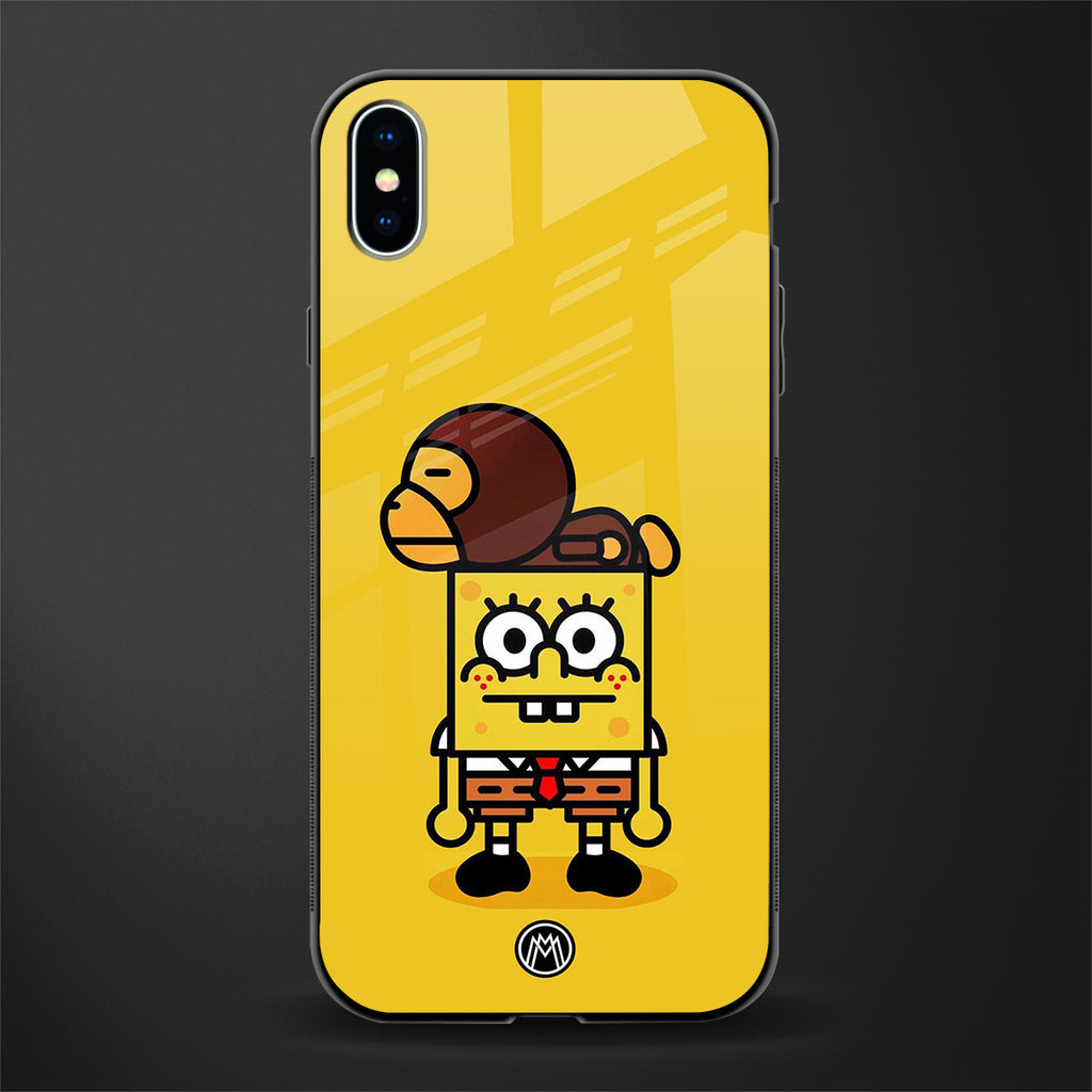 spongebob x bape glass case for iphone xs max image