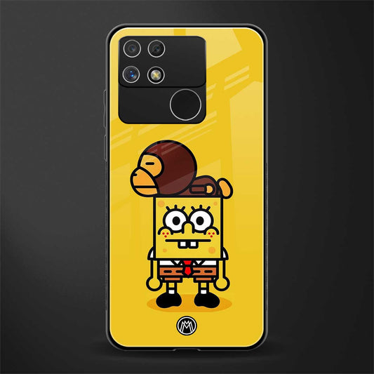 spongebob x bape back phone cover | glass case for realme narzo 50a
