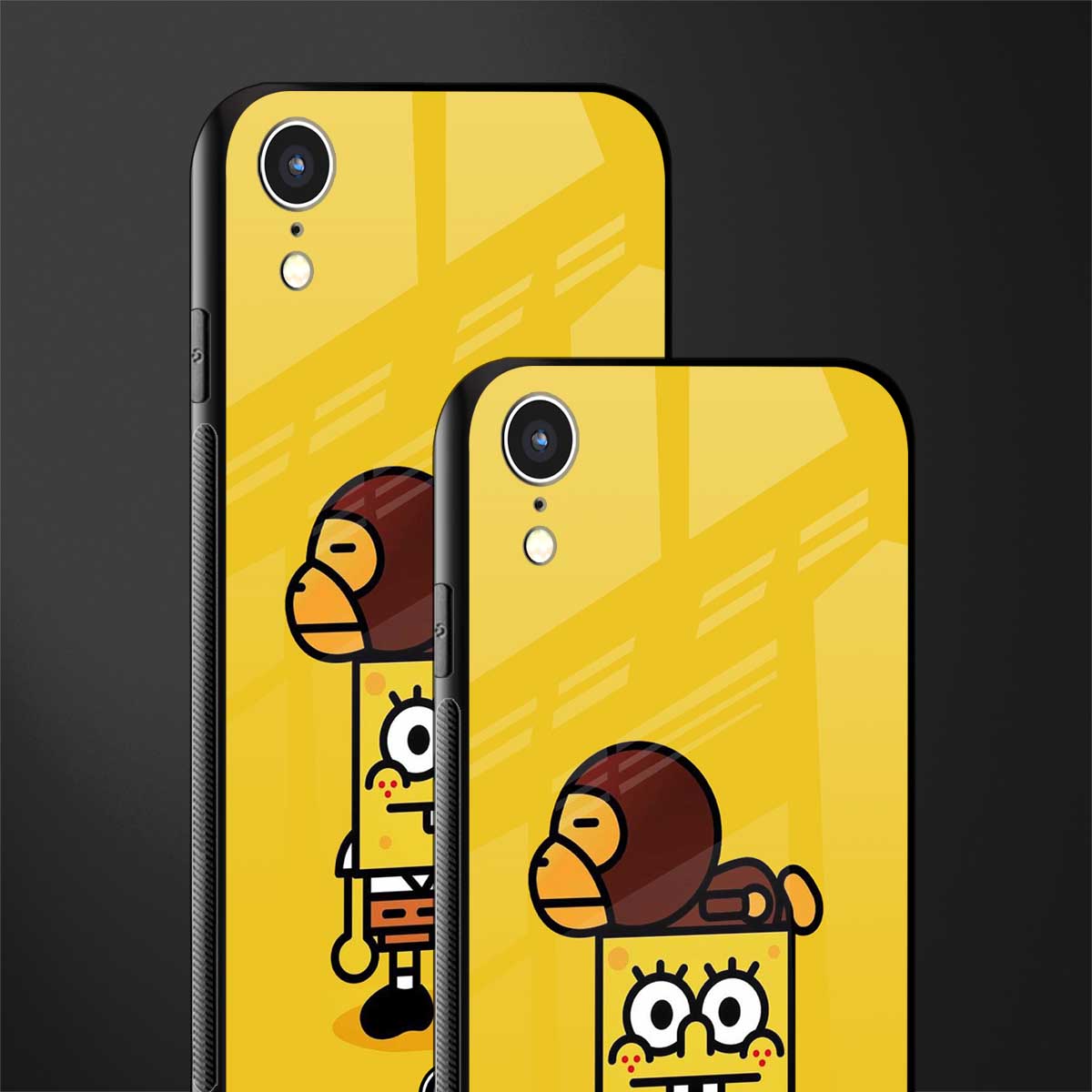spongebob x bape glass case for iphone xr image-2