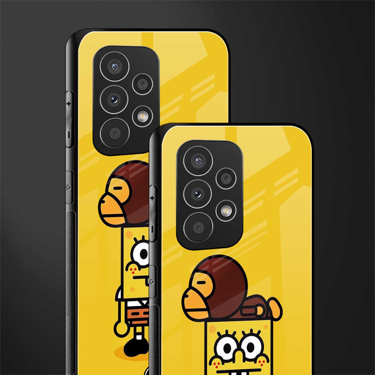 spongebob x bape back phone cover | glass case for samsung galaxy a23