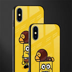 spongebob x bape glass case for iphone xs image-2