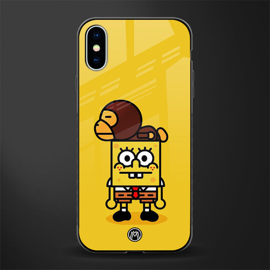 spongebob x bape glass case for iphone xs image