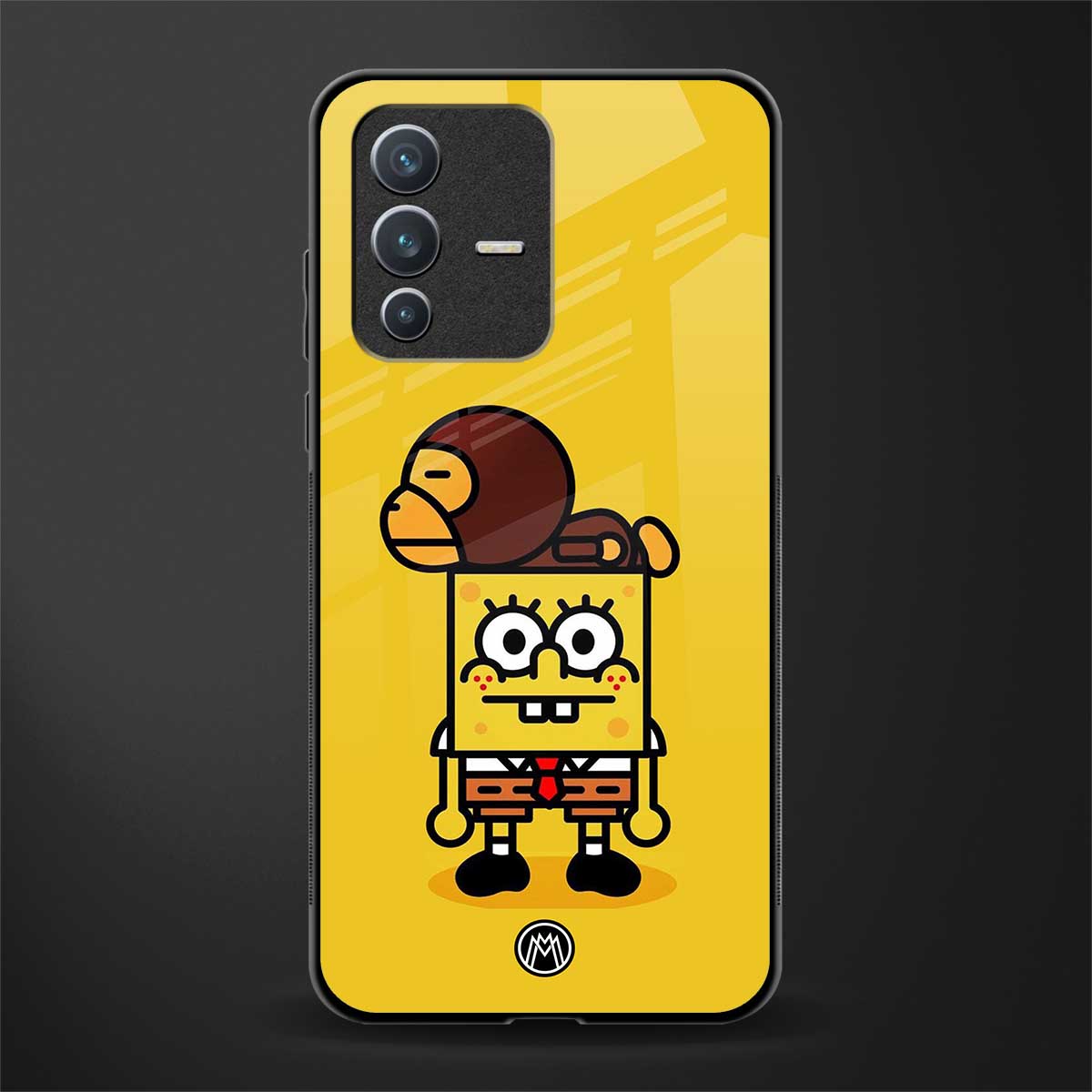 spongebob x bape glass case for vivo v23 5g image