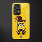 spongebob x bape back phone cover | glass case for samsung galaxy a73 5g