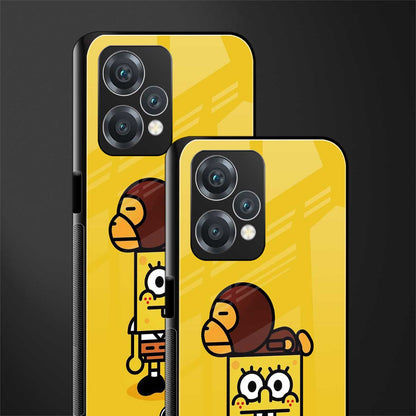spongebob x bape back phone cover | glass case for oneplus nord ce 2 lite 5g