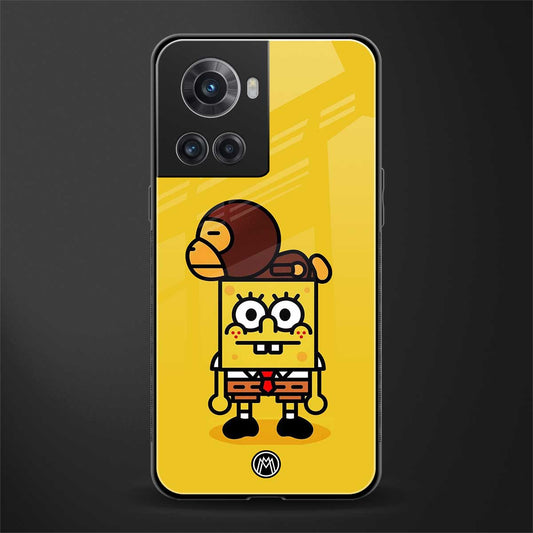 spongebob x bape back phone cover | glass case for oneplus 10r 5g