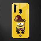 spongebob x bape glass case for samsung a21 image
