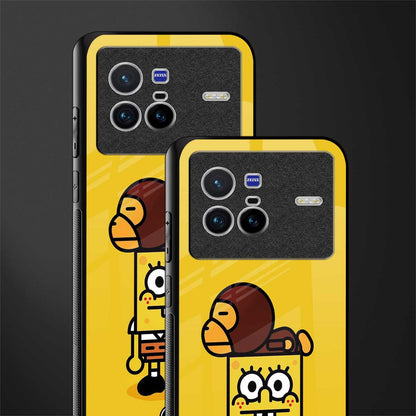 spongebob x bape glass case for vivo x80 image-2