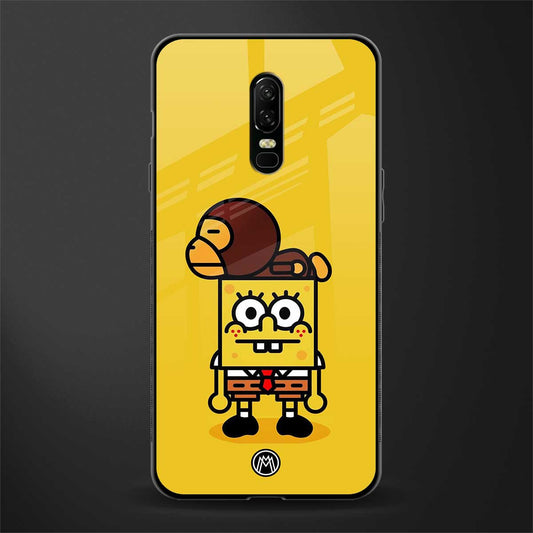 spongebob x bape glass case for oneplus 6 image