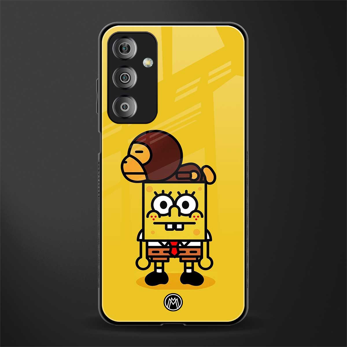spongebob x bape back phone cover | glass case for samsung galaxy f23 5g