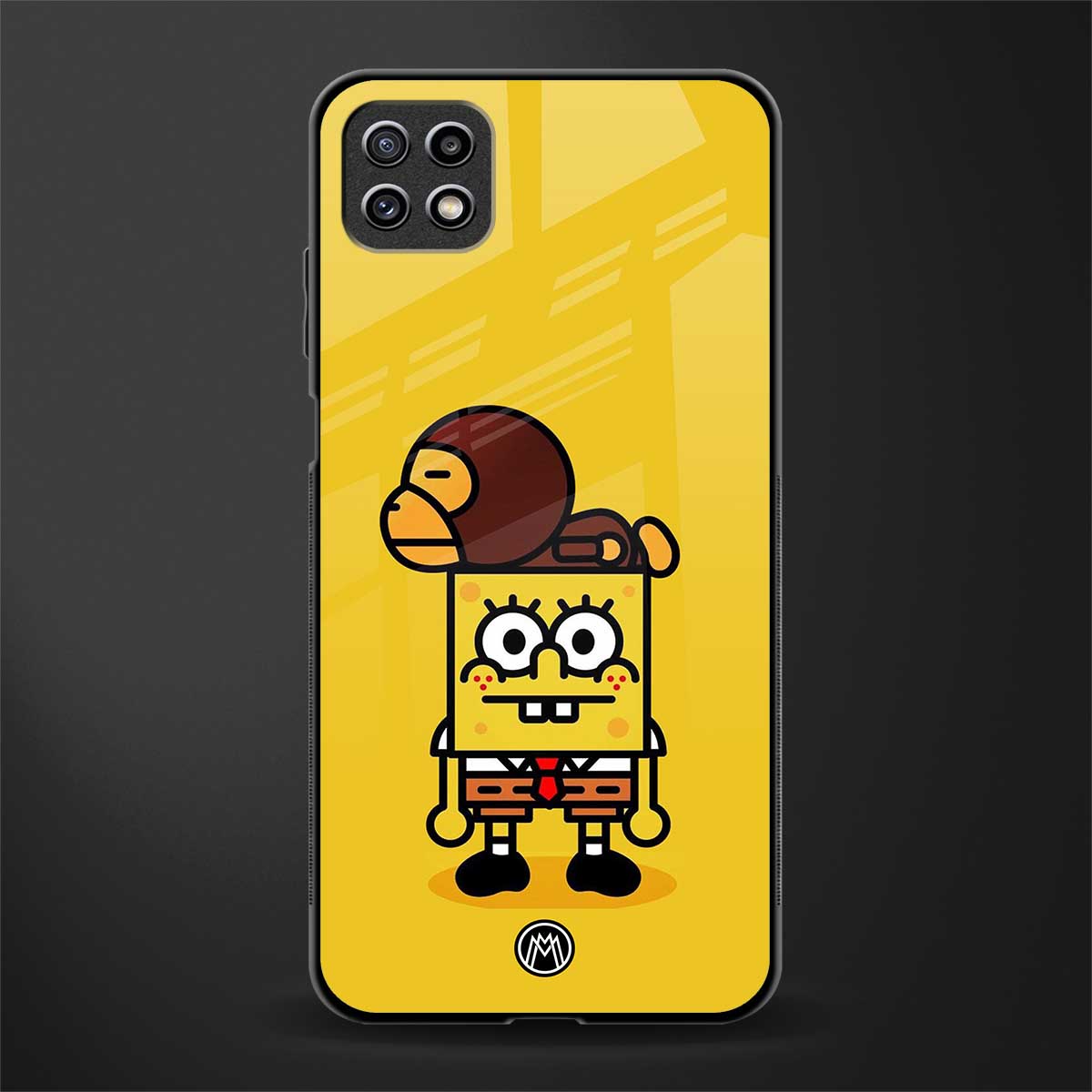 spongebob x bape back phone cover | glass case for samsung galaxy f42