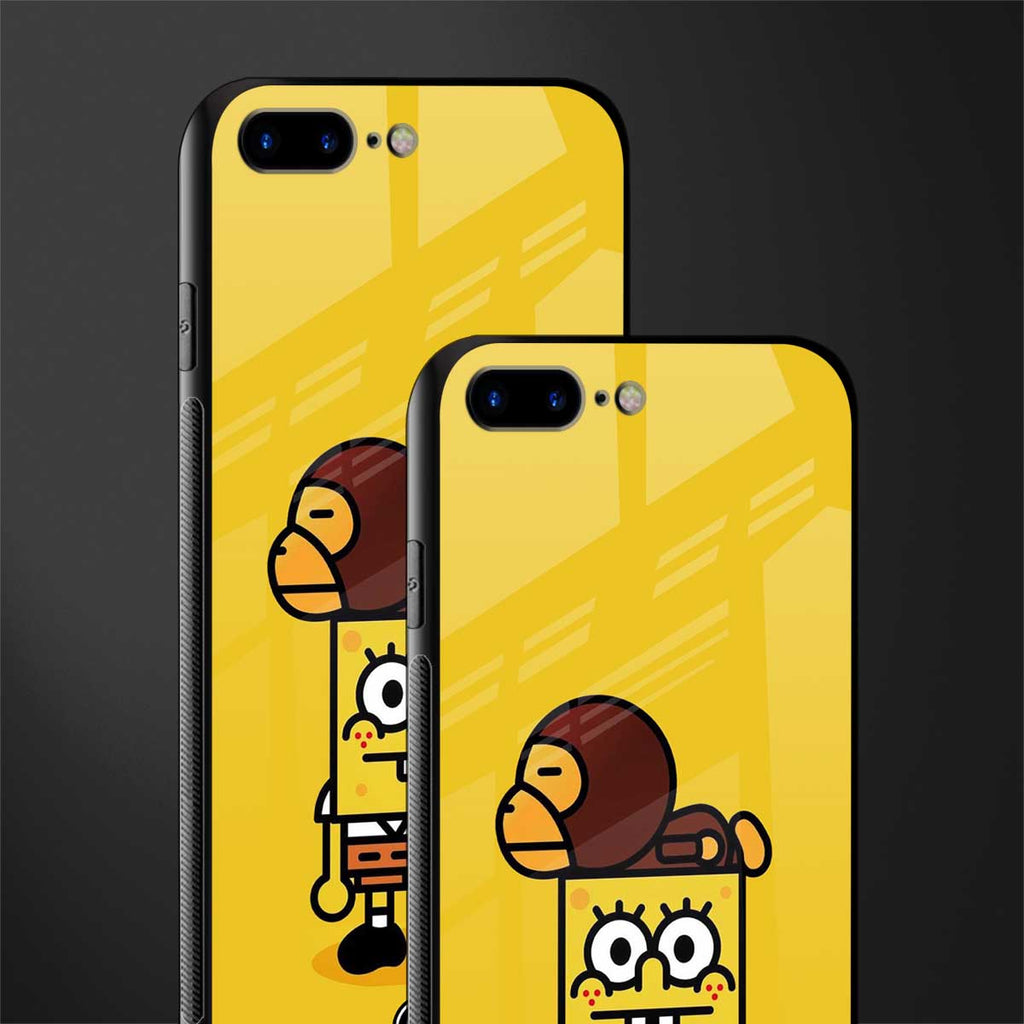 spongebob x bape glass case for iphone 8 plus image-2