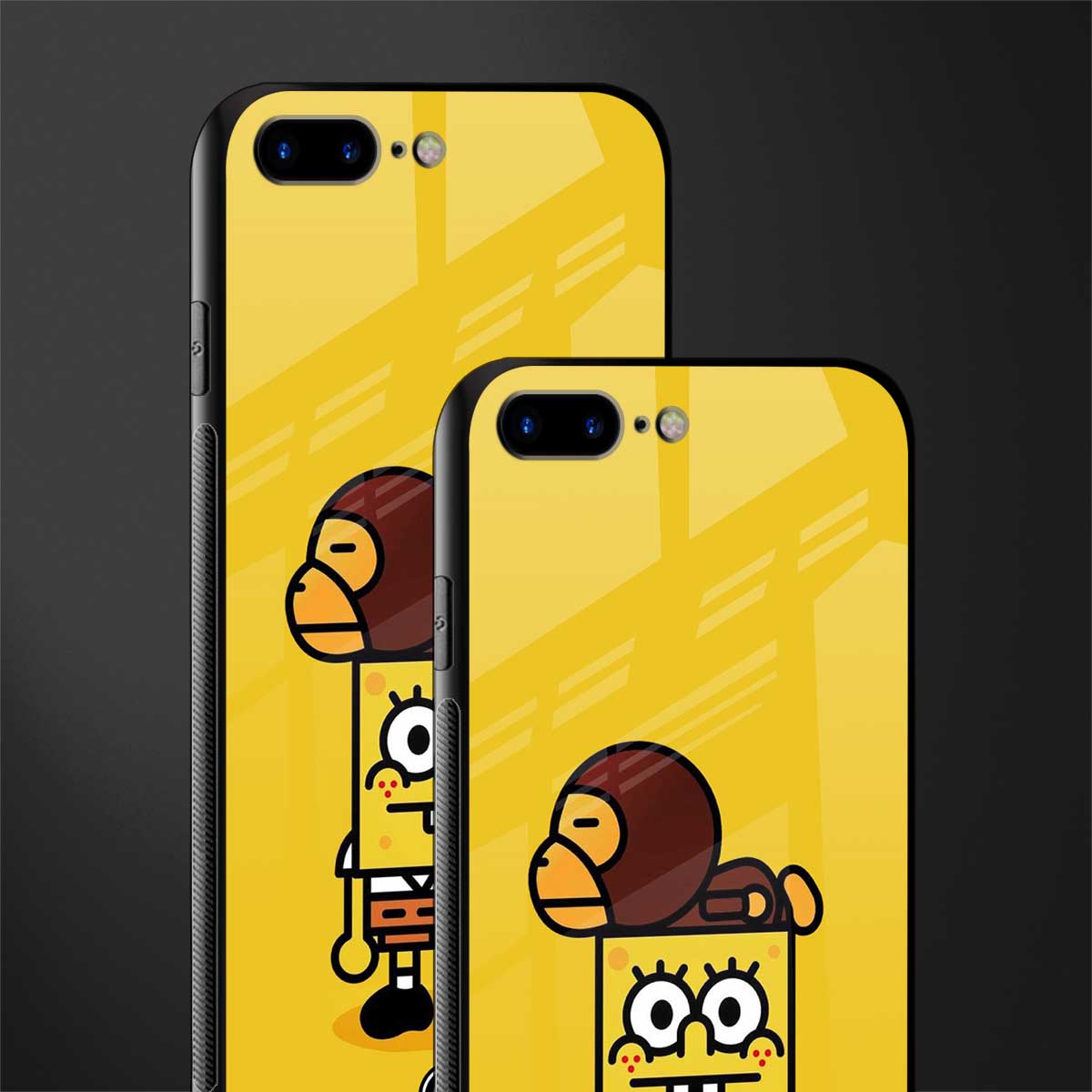 spongebob x bape glass case for iphone 8 plus image-2