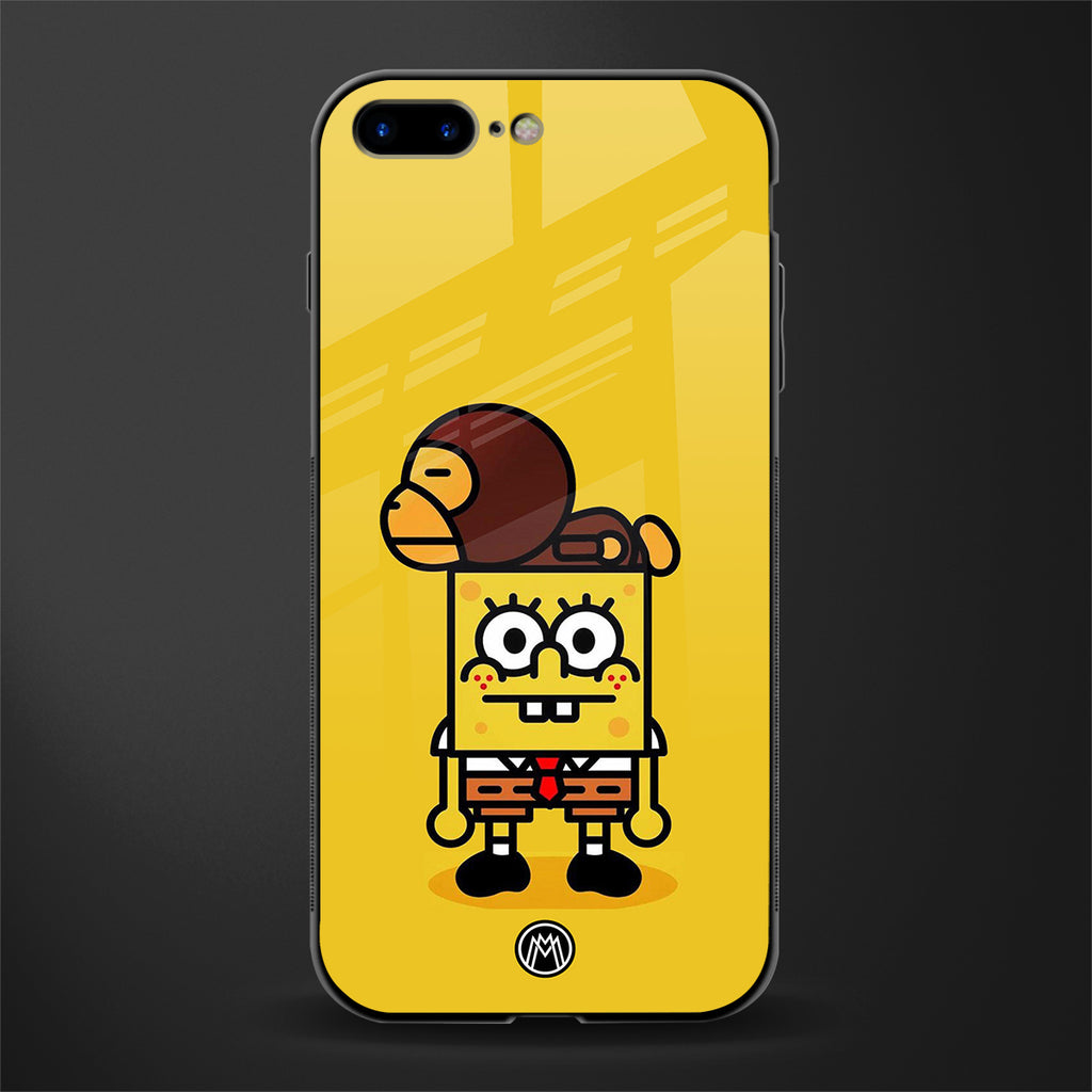 spongebob x bape glass case for iphone 8 plus image