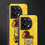 spongebob x bape back phone cover | glass case for oneplus 11