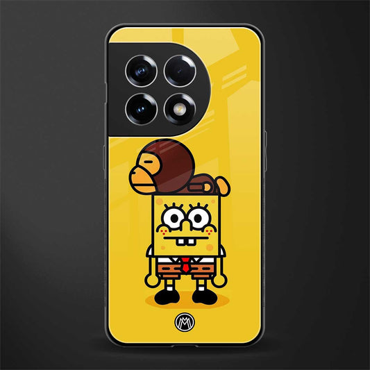 spongebob x bape back phone cover | glass case for oneplus 11r