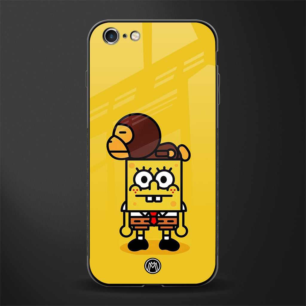 spongebob x bape glass case for iphone 6 plus image