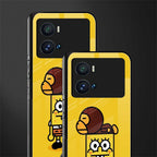 spongebob x bape back phone cover | glass case for iQOO 9 Pro