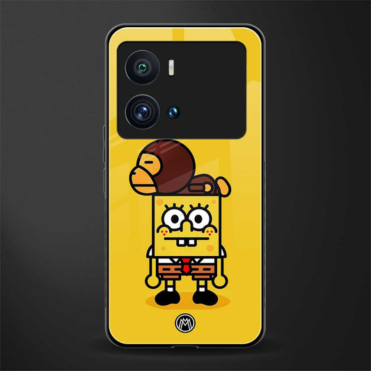 spongebob x bape back phone cover | glass case for iQOO 9 Pro