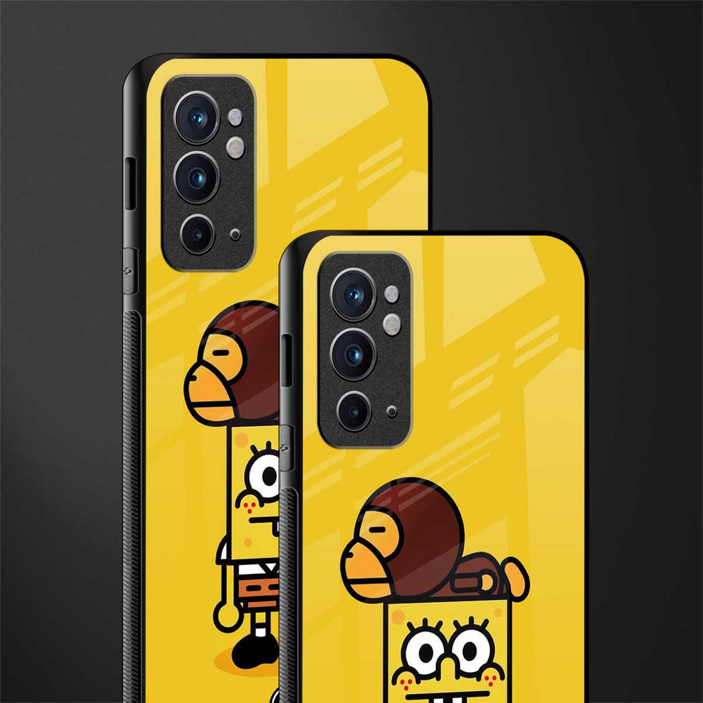 spongebob x bape glass case for oneplus 9rt image-2