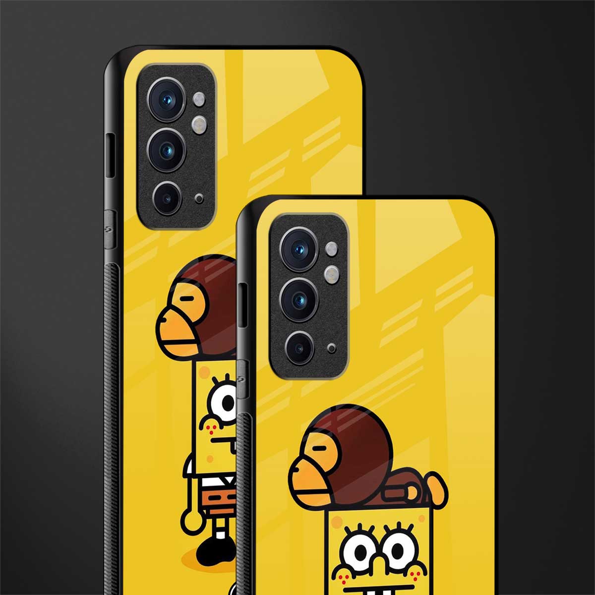 spongebob x bape glass case for oneplus 9rt image-2