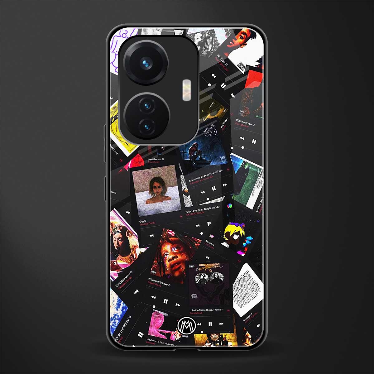 spotify and chill vibes music back phone cover | glass case for vivo t1 44w 4g