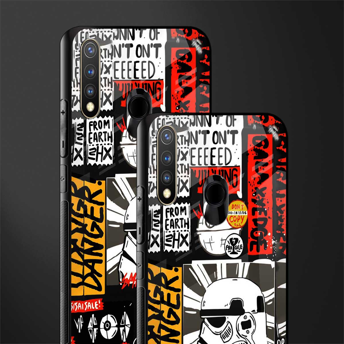 star wars collage glass case for vivo y19 image-2
