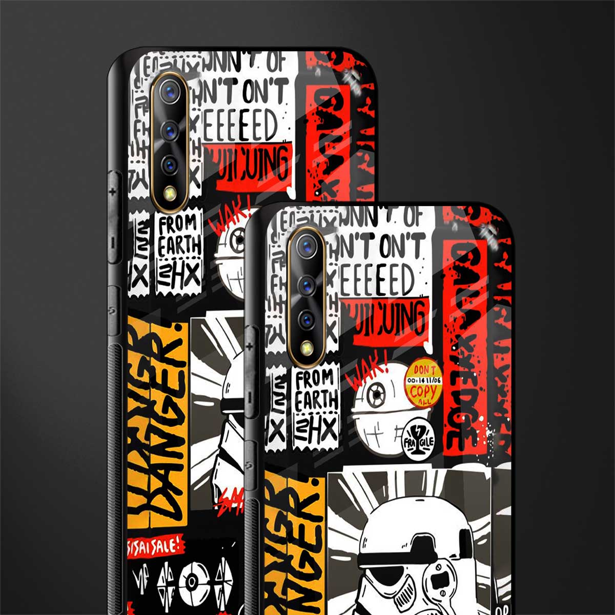 star wars collage glass case for vivo z1x image-2
