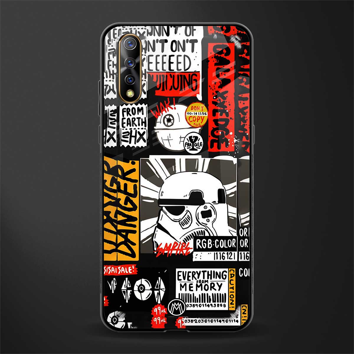 star wars collage glass case for vivo s1 image