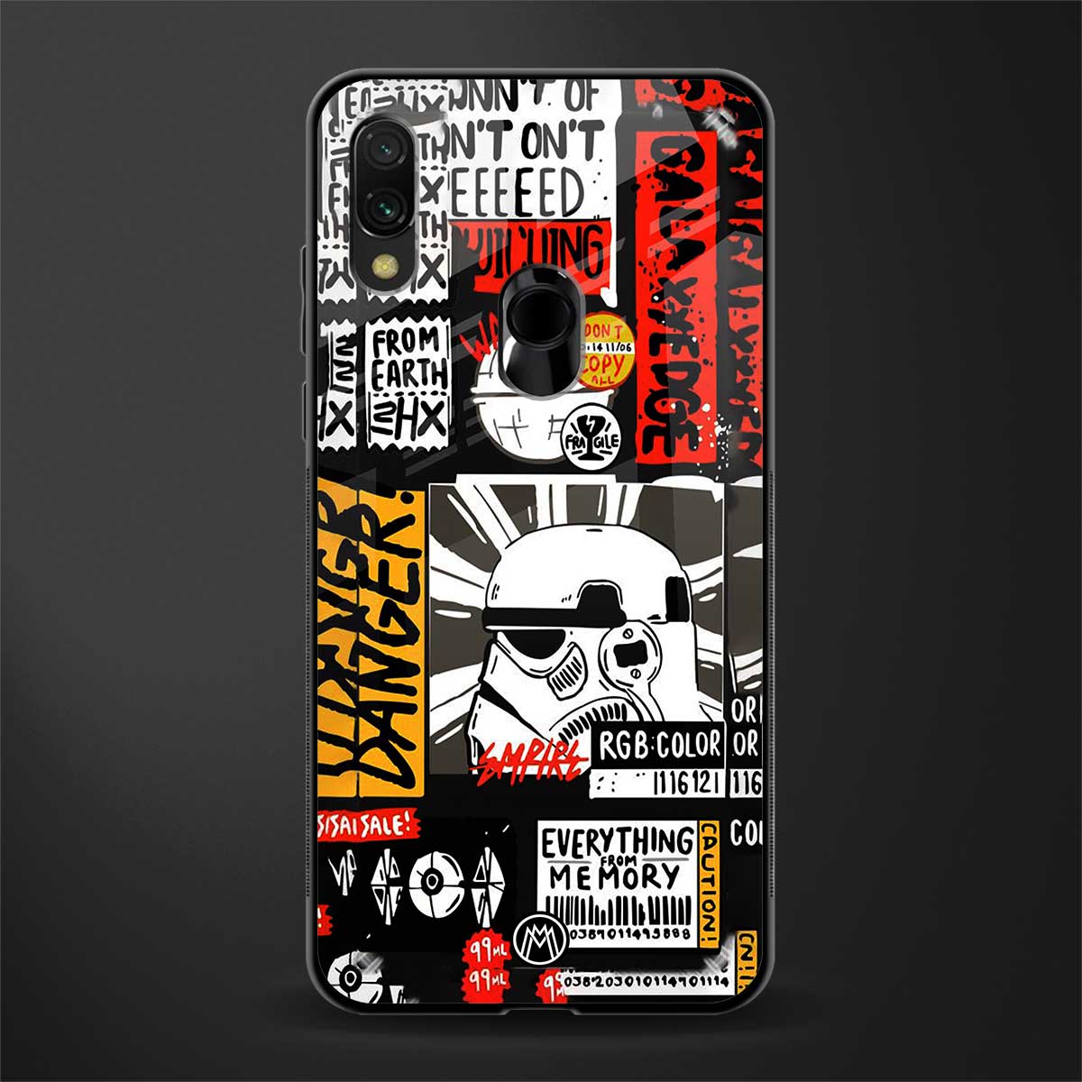 star wars collage glass case for redmi note 7s image