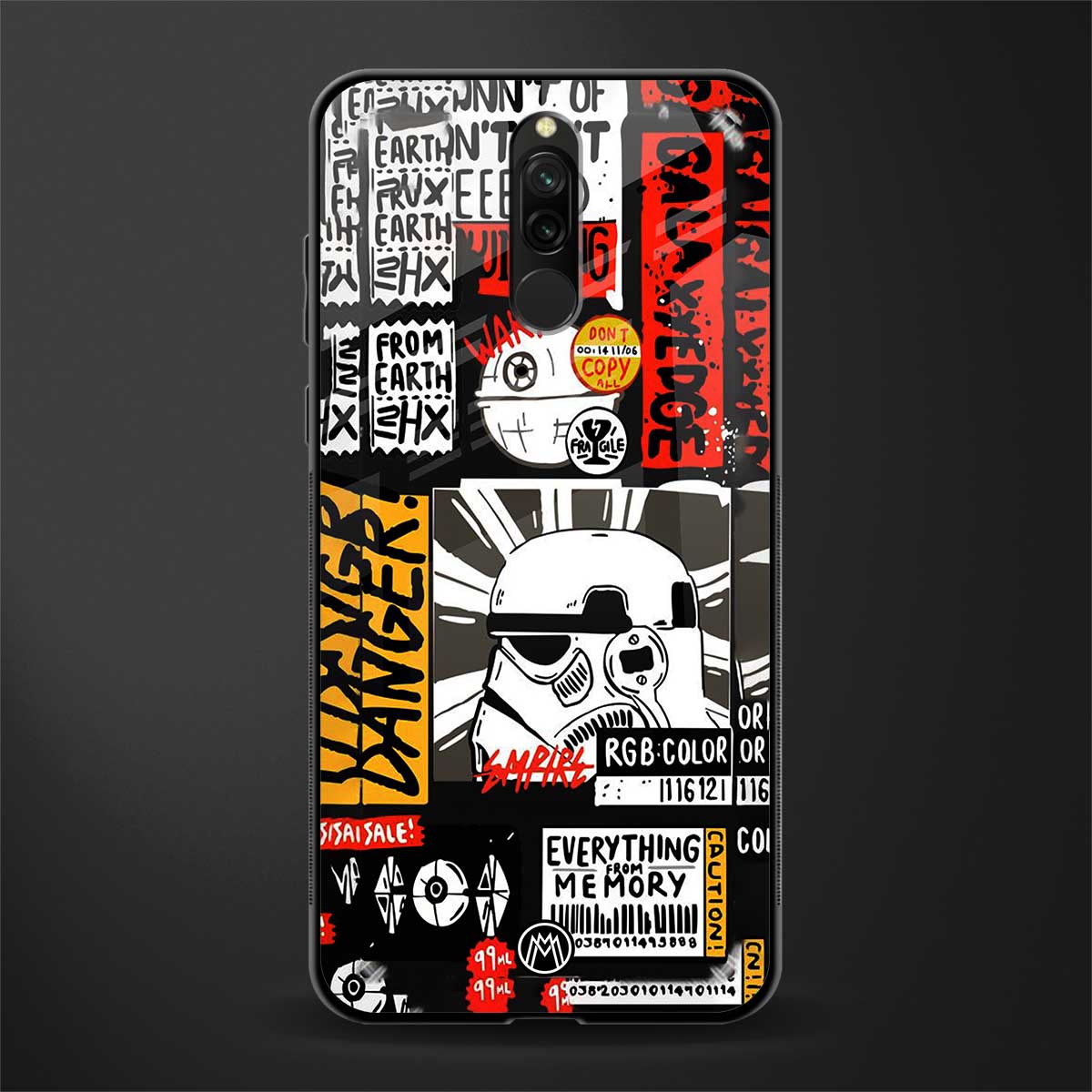 star wars collage glass case for redmi 8 image