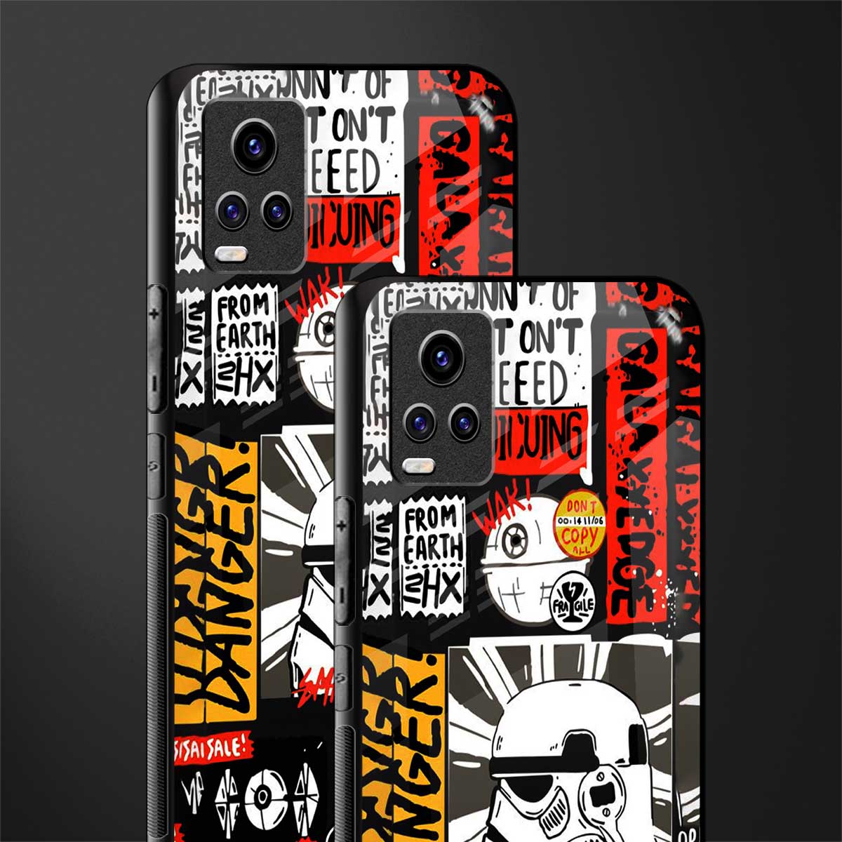 star wars collage back phone cover | glass case for vivo y73