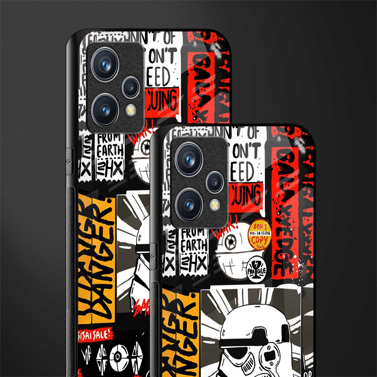 star wars collage glass case for realme 9 4g image-2