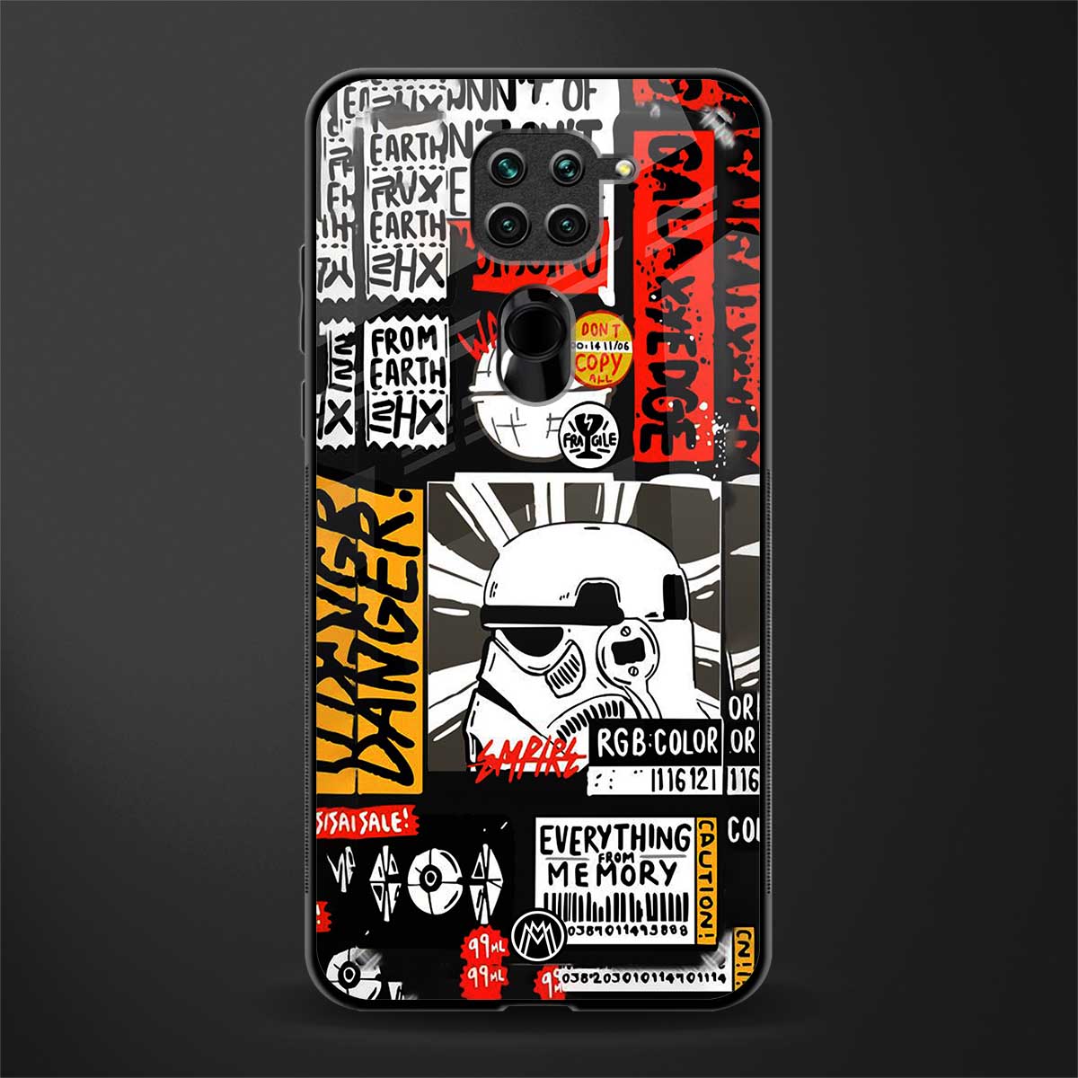 star wars collage glass case for redmi note 9 image