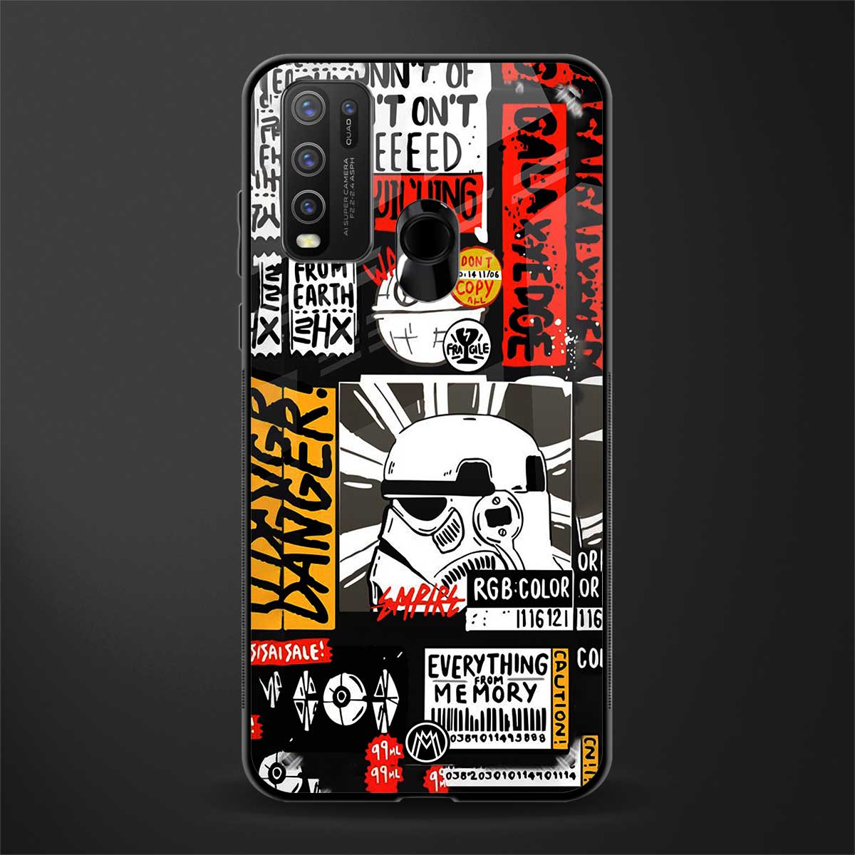 star wars collage glass case for vivo y30 image