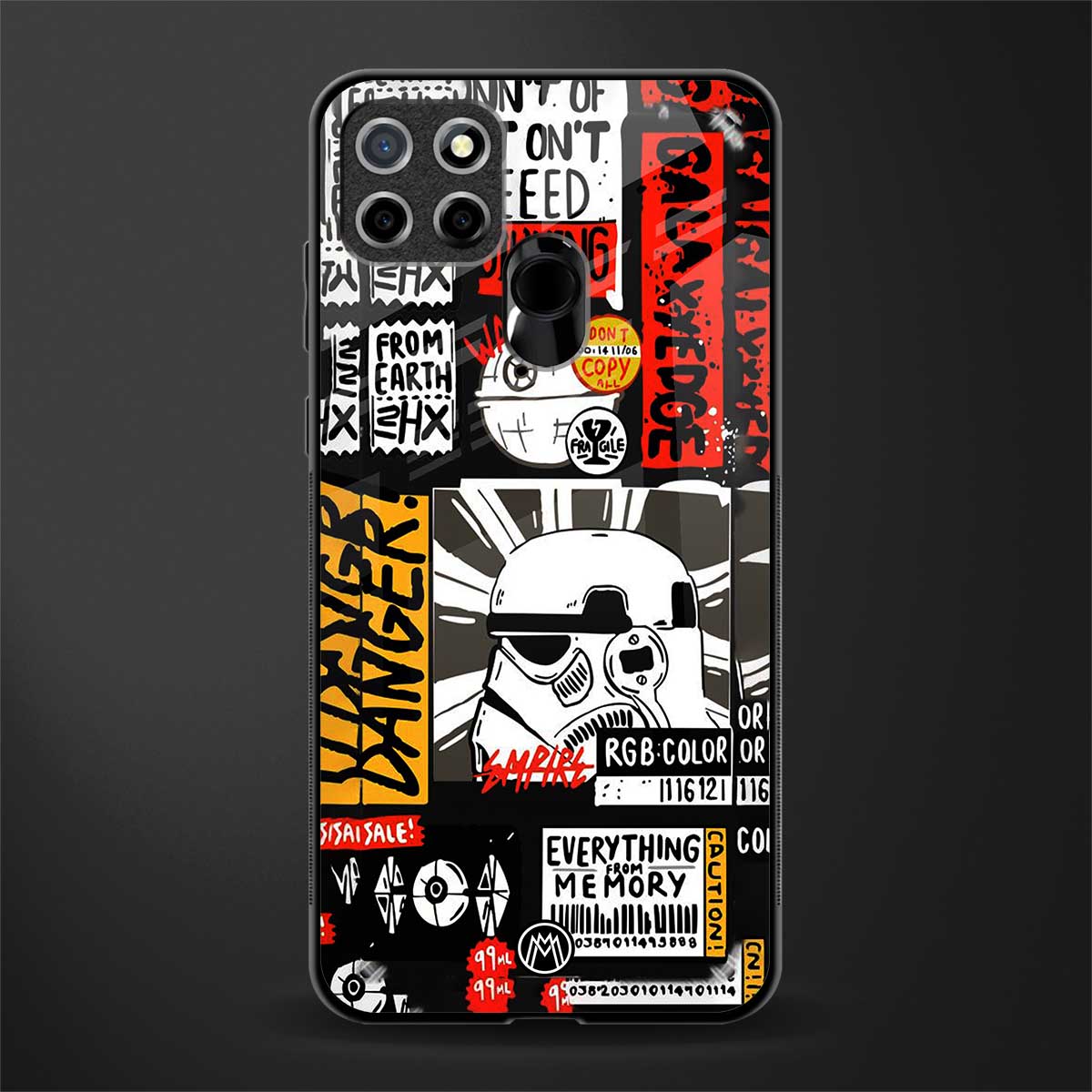 star wars collage glass case for realme narzo 20 image