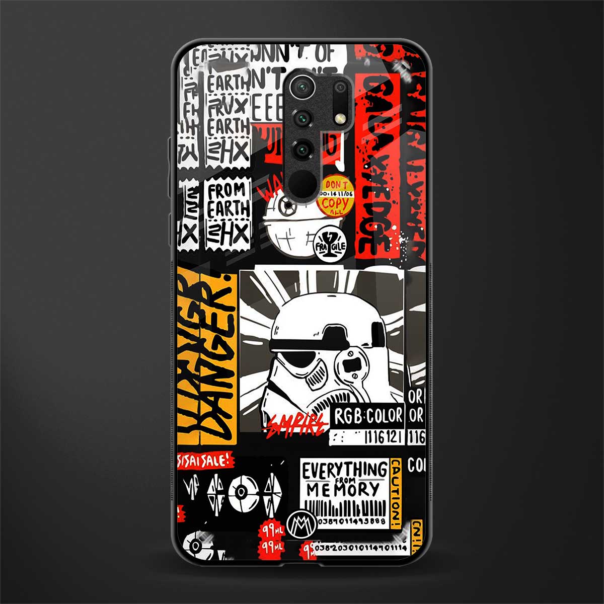 star wars collage glass case for poco m2 image