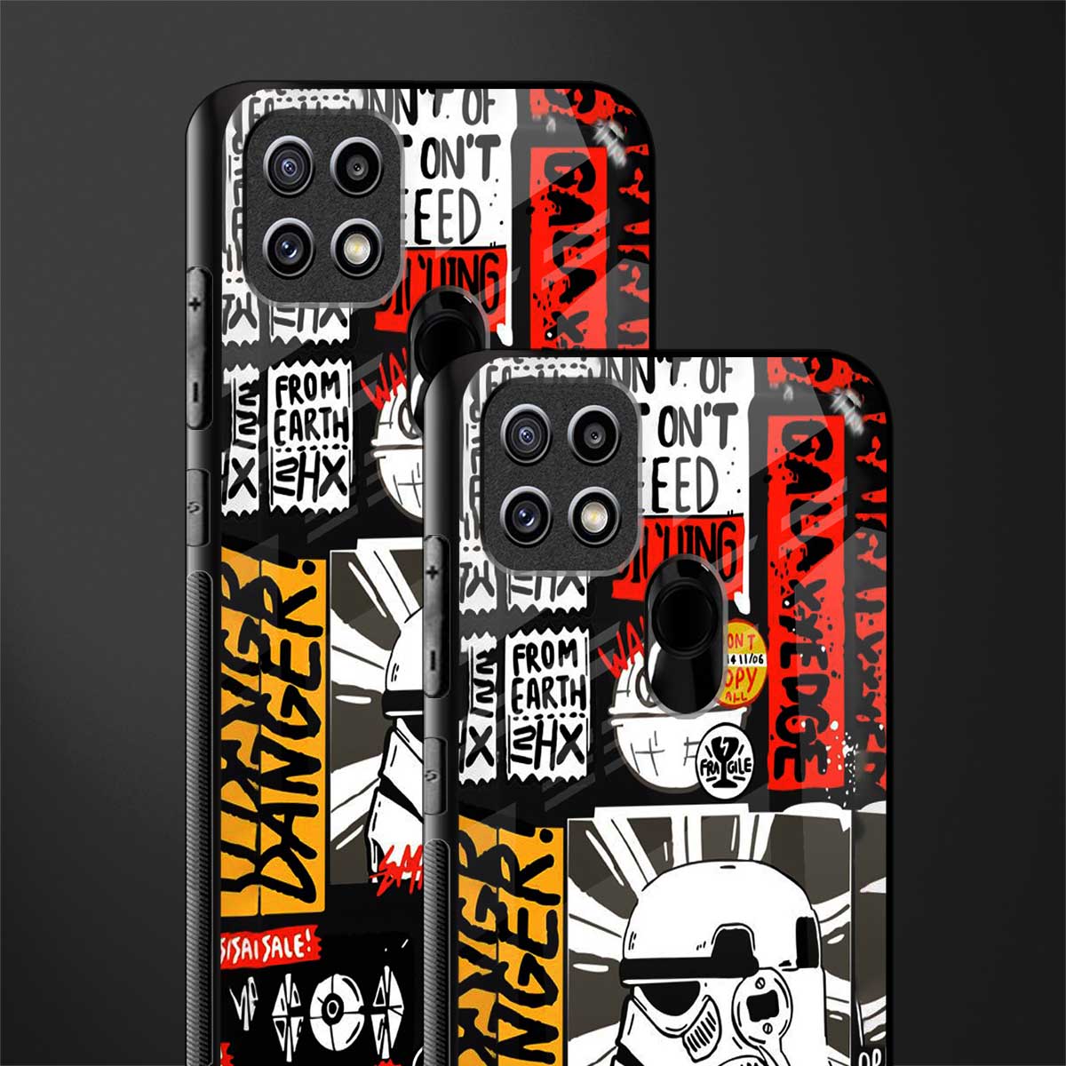 star wars collage glass case for oppo a15s image-2