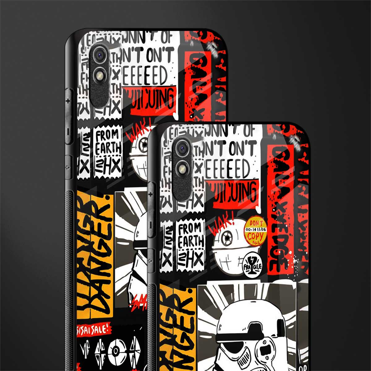star wars collage glass case for redmi 9i image-2