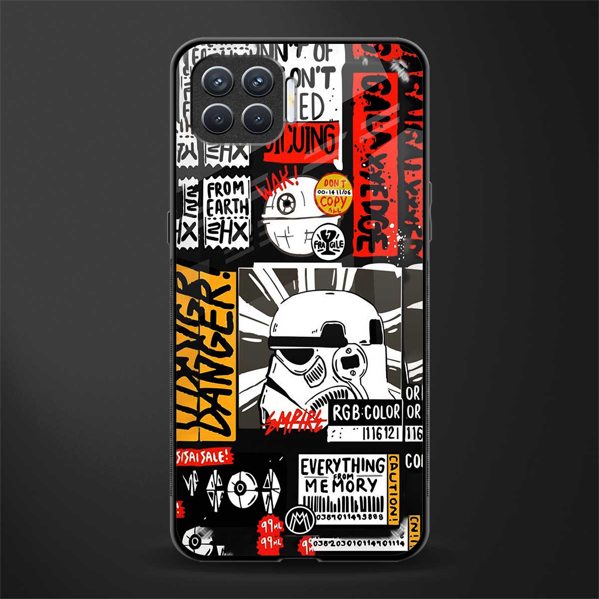 star wars collage glass case for oppo f17 image