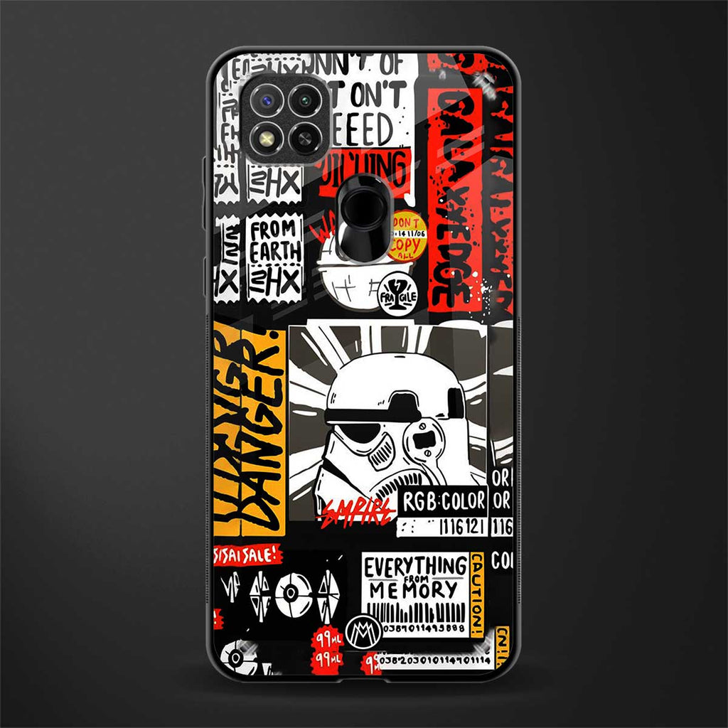 star wars collage glass case for redmi 9c image