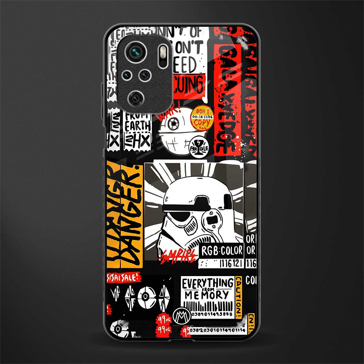 star wars collage glass case for redmi note 10s image